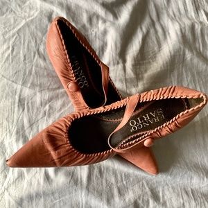 Women High Heeled Shoes, Made in Italy, Coral colour, leather, 7M, SERENA